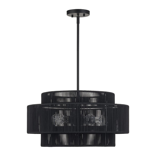 Livex Acordia 5Lt Pendant Chandelier, Black/Parisian Night Polyester