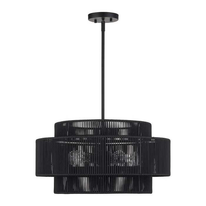 Livex Acordia 5Lt Pendant Chandelier, Black/Parisian Night Polyester