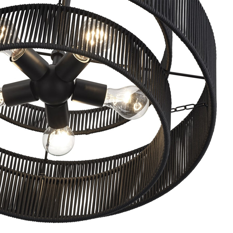 Livex Acordia 5Lt Pendant Chandelier, Black/Parisian Night Polyester