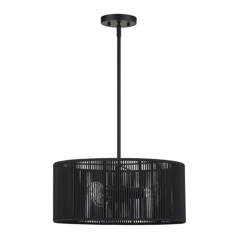 Livex Acordia 3Lt Pendant Chandelier, Black/Parisian Night Polyester