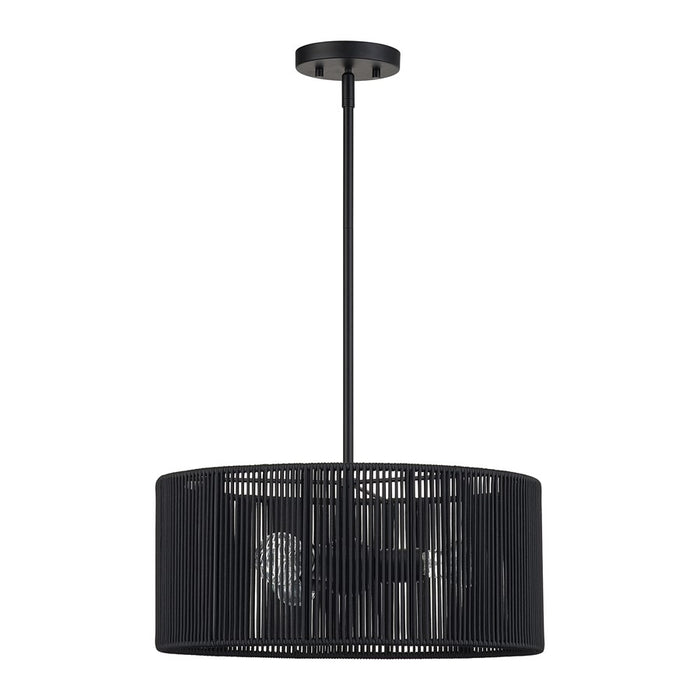 Livex Acordia 3Lt Pendant Chandelier, Black/Parisian Night Polyester