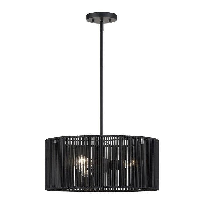 Livex Acordia 3Lt Pendant Chandelier, Black/Parisian Night Polyester