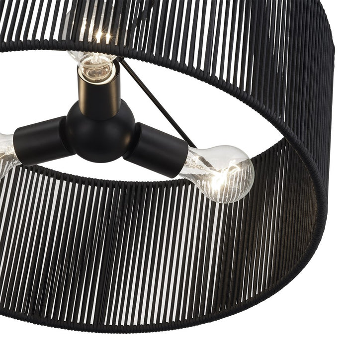 Livex Acordia 3Lt Pendant Chandelier, Black/Parisian Night Polyester
