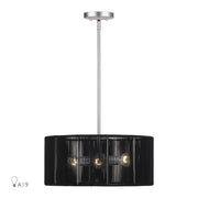 Livex Acordia 3Lt Pendant Chandelier, Nickel/Parisian Polyester - 60246-81