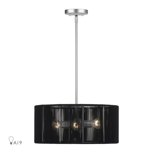 Livex Acordia 3Lt Pendant Chandelier, Nickel/Parisian Polyester - 60246-81