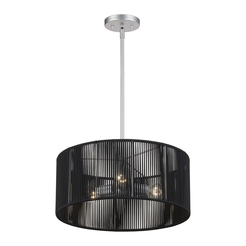 Livex Acordia 3Lt Pendant Chandelier, Nickel/Parisian Polyester