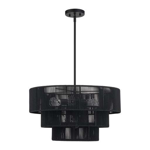 Livex Acordia 6Lt Pendant Chandelier, Black/Parisian Night Polyester
