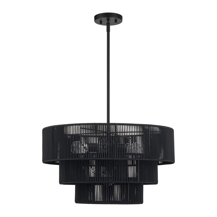 Livex Acordia 6Lt Pendant Chandelier, Black/Parisian Night Polyester