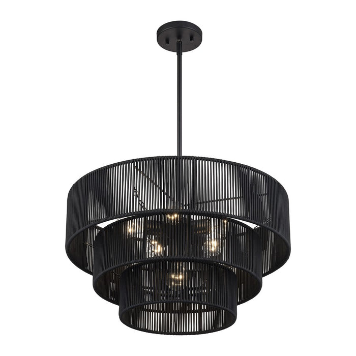 Livex Acordia 6Lt Pendant Chandelier, Black/Parisian Night Polyester
