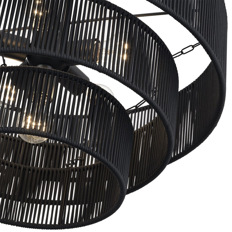 Livex Acordia 6Lt Pendant Chandelier, Black/Parisian Night Polyester