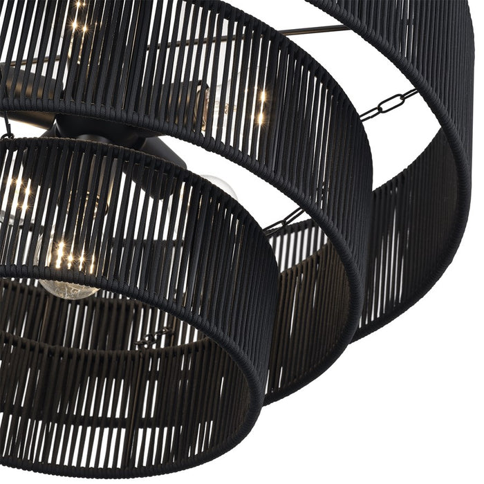 Livex Acordia 6Lt Pendant Chandelier, Black/Parisian Night Polyester