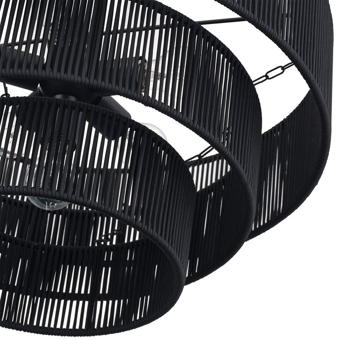 Livex Acordia 6Lt Pendant Chandelier, Black/Parisian Night Polyester