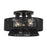 Livex Florell 3Lt 15" Dia Semi-Flush, Black/Parisian Polyester