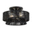 Livex Florell 3Lt 15" Dia Semi-Flush, Black/Parisian Polyester