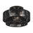 Livex Florell 3Lt 15" Dia Semi-Flush, Black/Parisian Polyester