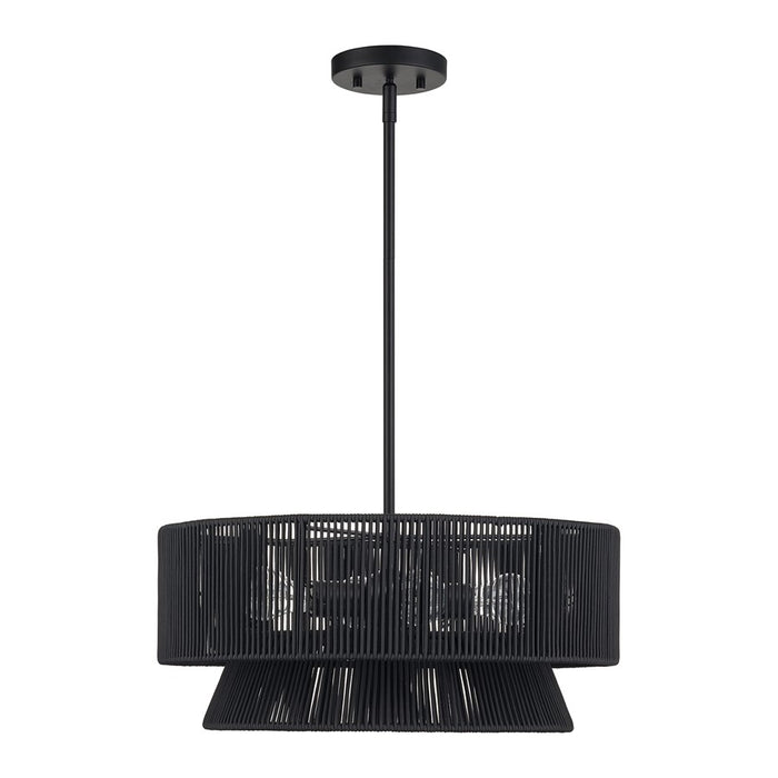Livex Florell 4Lt Pendant Chandelier, Black/Parisian Night Polyester