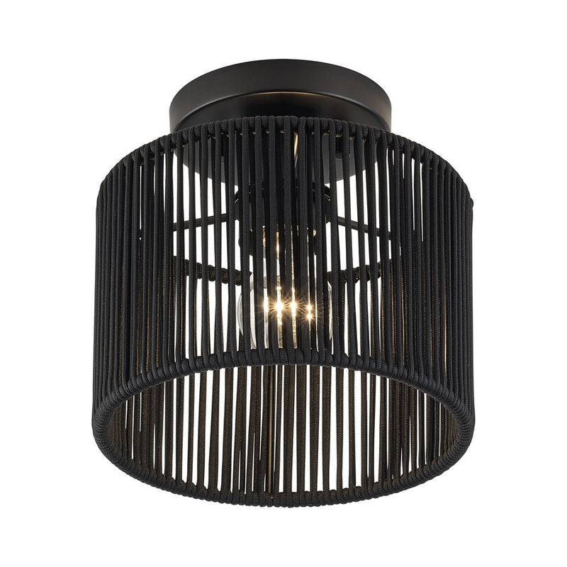 Livex Acordia 1Lt 8.5" Dia Semi-Flush, Black/Parisian Polyester