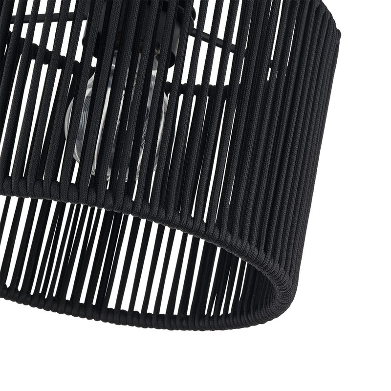 Livex Acordia 1Lt 8.5" Dia Semi-Flush, Black/Parisian Polyester
