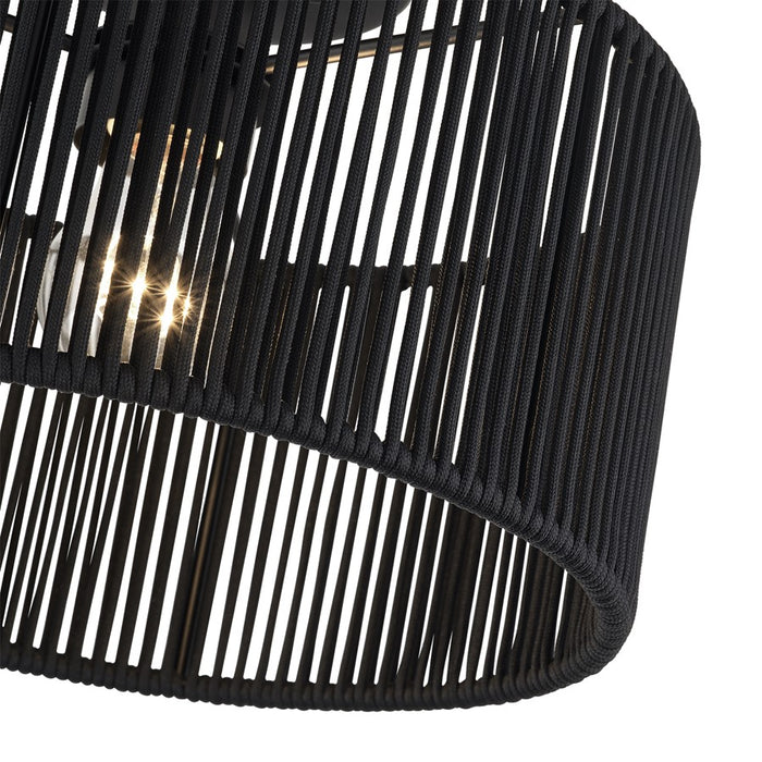 Livex Acordia 1Lt 12" Dia Semi-Flush, Black/Parisian Polyester