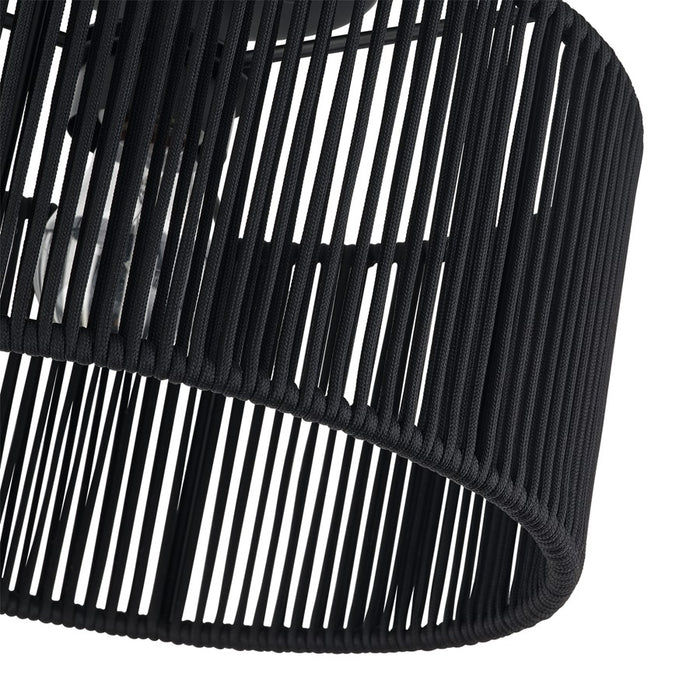 Livex Acordia 1Lt 12" Dia Semi-Flush, Black/Parisian Polyester