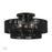 Livex Acordia 3Lt 18" Dia Semi-Flush, Black/Parisian Polyester - 60267-04