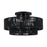 Livex Acordia 3Lt 18" Dia Semi-Flush, Black/Parisian Polyester
