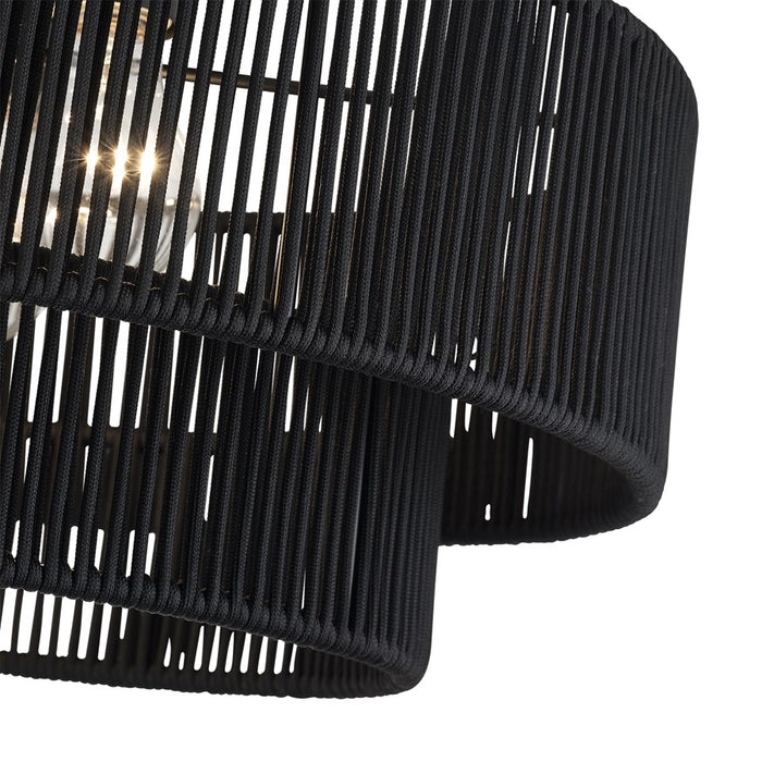 Livex Acordia 3Lt 18" Dia Semi-Flush, Black/Parisian Polyester