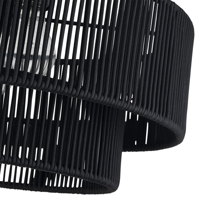 Livex Acordia 3Lt 18" Dia Semi-Flush, Black/Parisian Polyester
