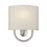Livex Stratton 1Lt ADA Sconce, Nickel/Oatmeal Fabric/White Fabric - 60271-91