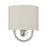 Livex Stratton 1Lt ADA Sconce, Nickel/Oatmeal Fabric/White Fabric