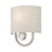 Livex Stratton 1Lt ADA Sconce, Nickel/Oatmeal Fabric/White Fabric