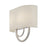 Livex Stratton 2Lt 13" ADA Sconce, Nickel/Oatmeal Fabric/White Fabric