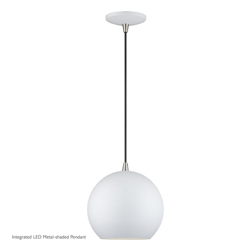 Livex Kuppola Lt Globe Pendant, White/Nickel/White Aluminum/White - 60278-03