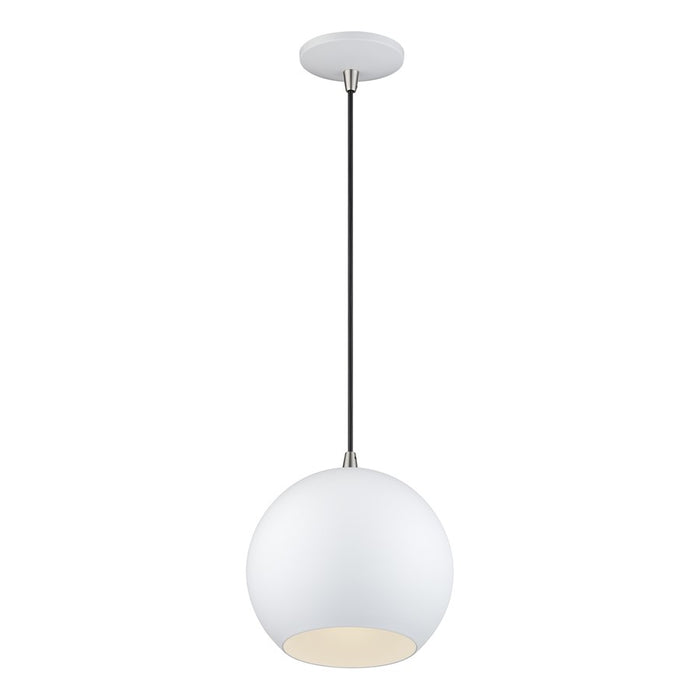 Livex Kuppola Lt Globe Pendant, White/Nickel/White Aluminum/White