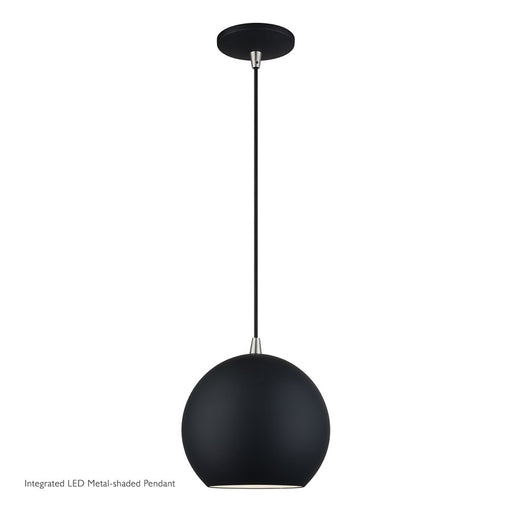 Livex Kuppola Lt Globe Pendant, Black/Nickel/Black Aluminum/White - 60278-04
