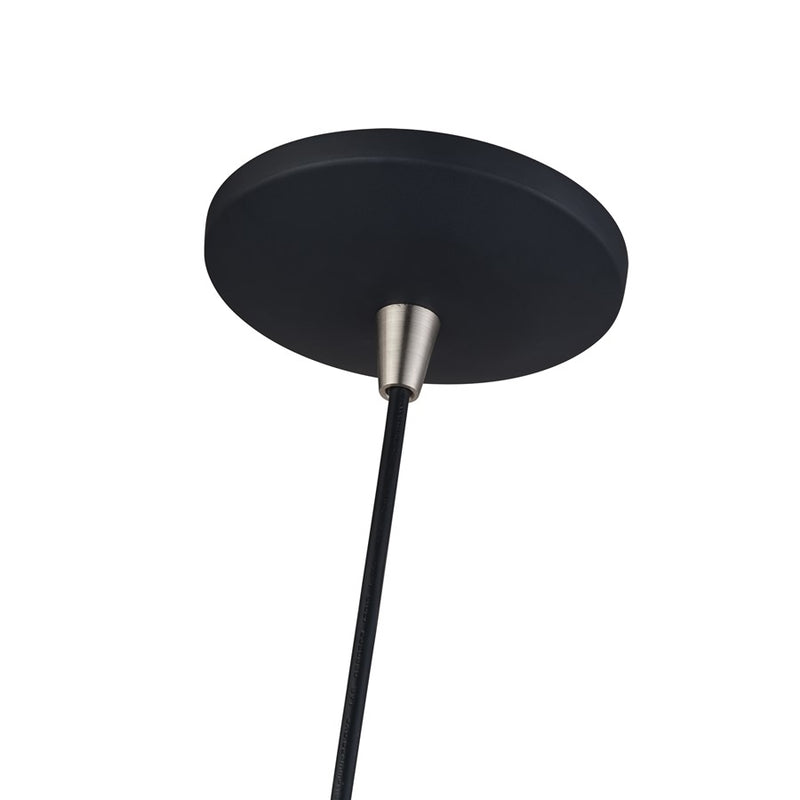 Livex Kuppola Lt Globe Pendant, Black/Nickel/Black Aluminum/White