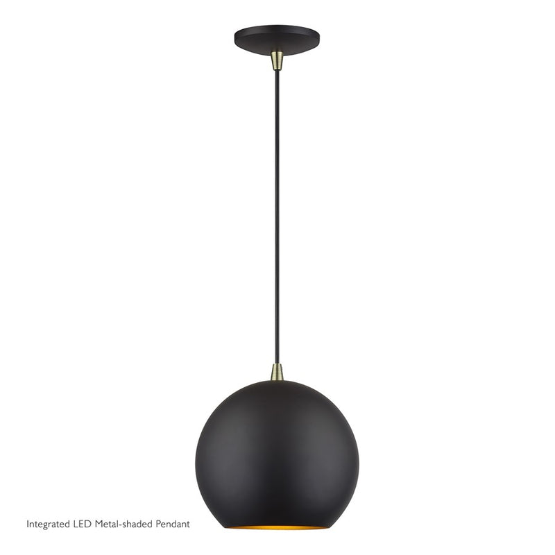 Livex Kuppola Lt Globe Pendant, Bronze/Brass/Bronze Aluminum/Gold - 60278-07
