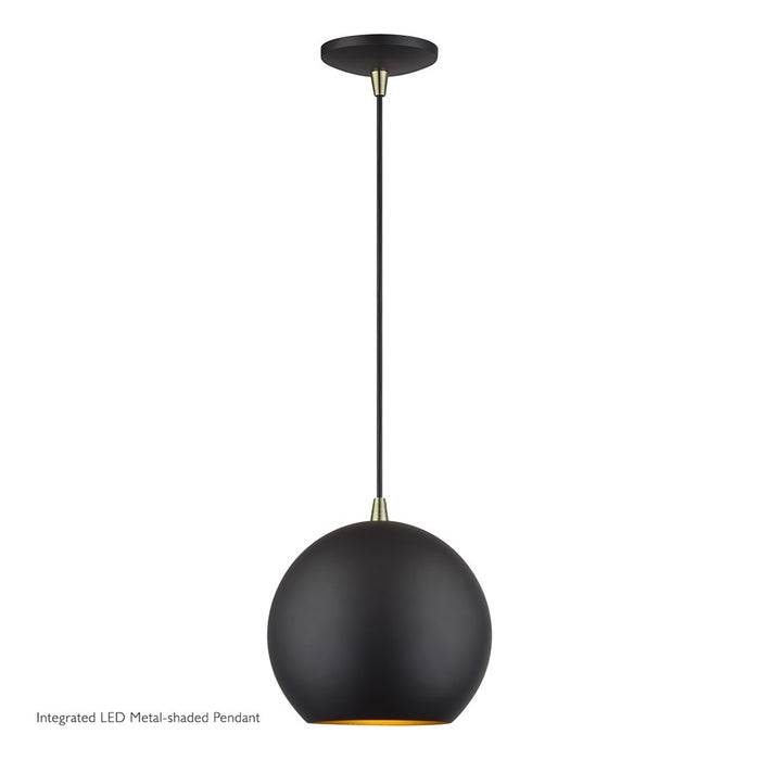 Livex Kuppola Lt Globe Pendant, Bronze/Brass/Bronze Aluminum/Gold - 60278-07