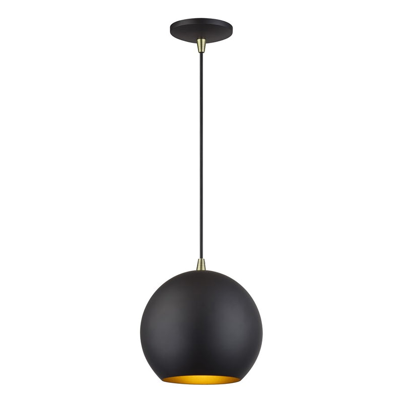 Livex Kuppola Lt Globe Pendant, Bronze/Brass/Bronze Aluminum/Gold