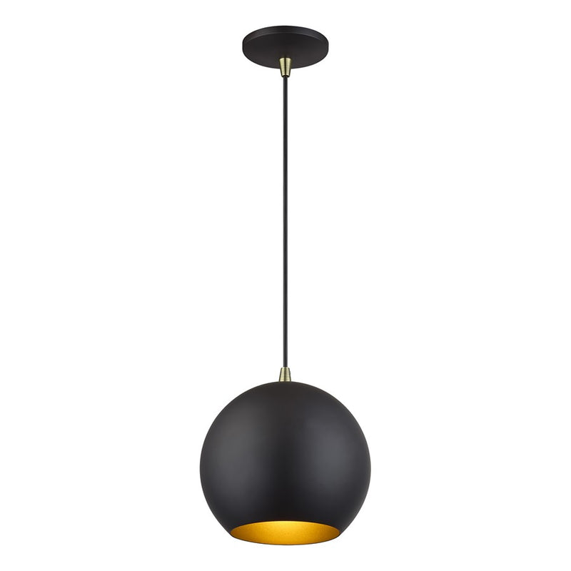 Livex Kuppola Lt Globe Pendant, Bronze/Brass/Bronze Aluminum/Gold