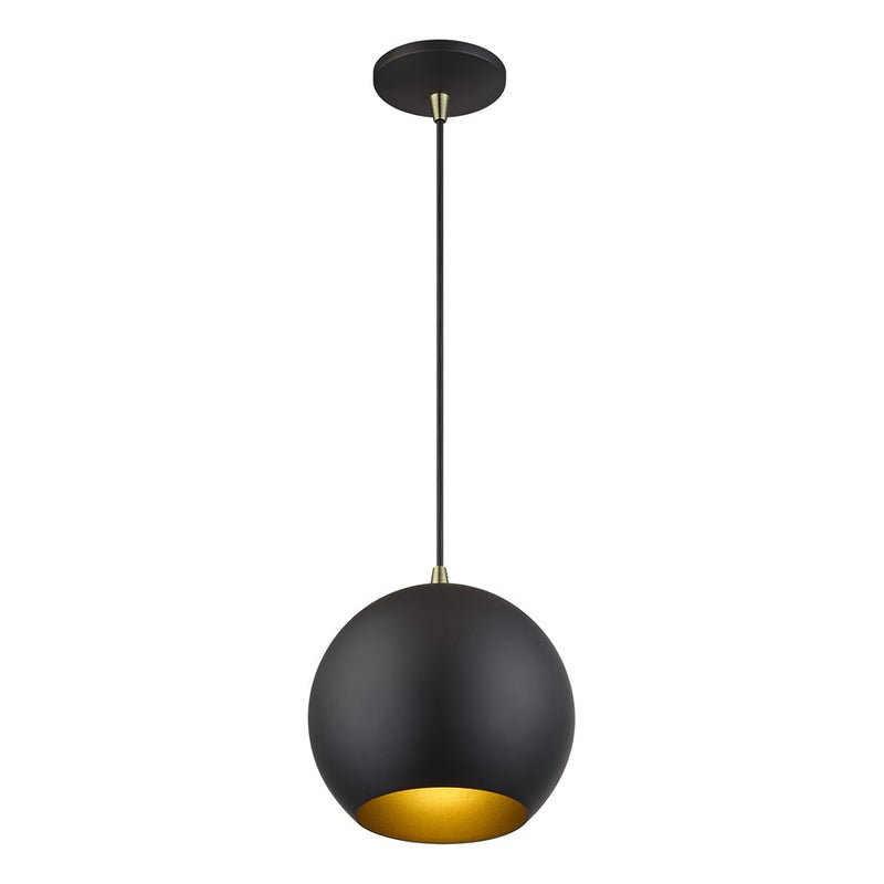 Livex Kuppola Lt Globe Pendant, Bronze/Brass/Bronze Aluminum/Gold