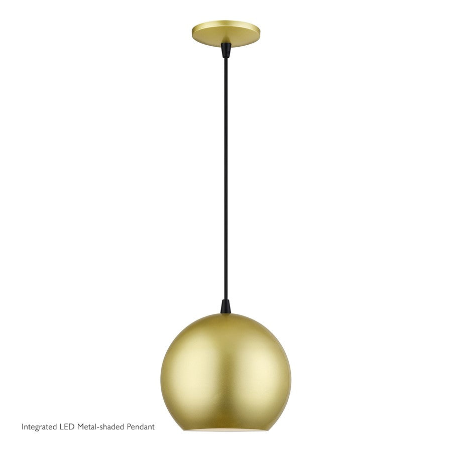 Livex Kuppola Lt Globe Pendant, Gold/Black/Gold Aluminum/White - 60278-33