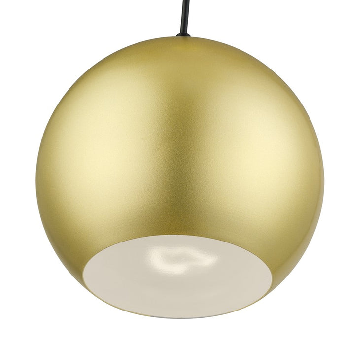 Livex Kuppola Lt Globe Pendant, Gold/Black/Gold Aluminum/White