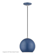 Livex Kuppola Globe Pendant, Blue/Nickel/Blue Aluminum/White - 60278-84
