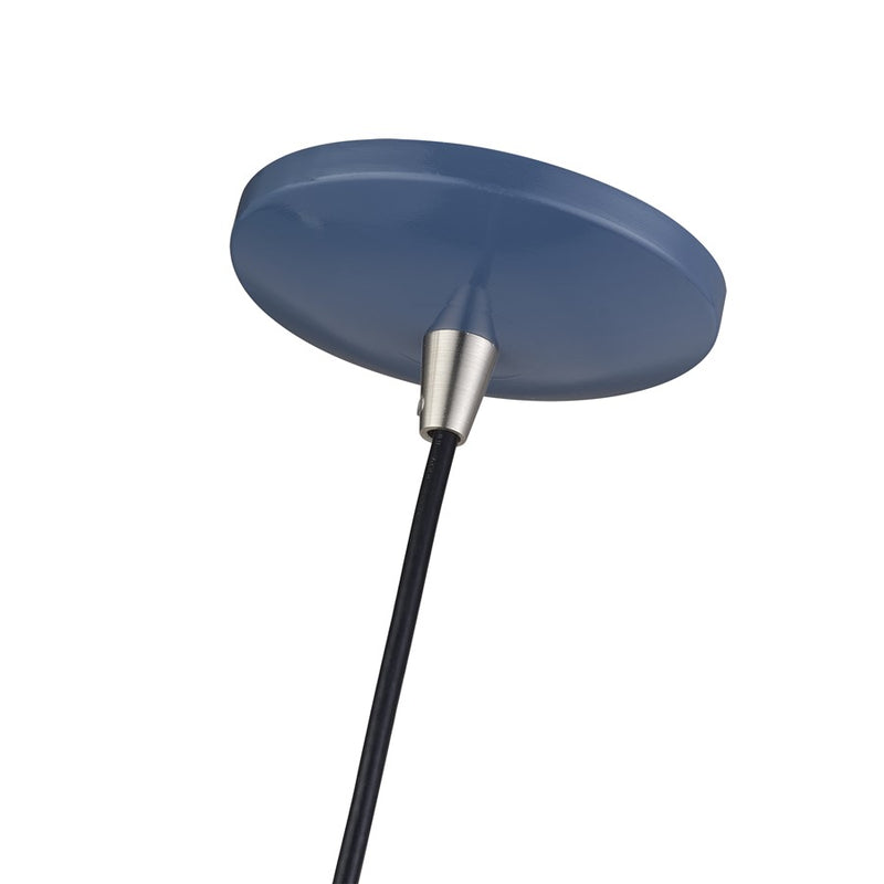 Livex Kuppola Globe Pendant, Blue/Nickel/Blue Aluminum/White