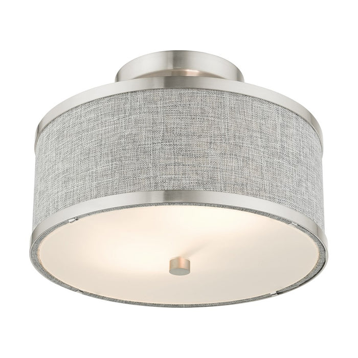 Livex Park Ridge 2 Light Semi Flush Mount, Brushed Nickel