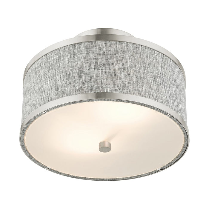 Livex Park Ridge 2 Light Semi Flush Mount, Brushed Nickel