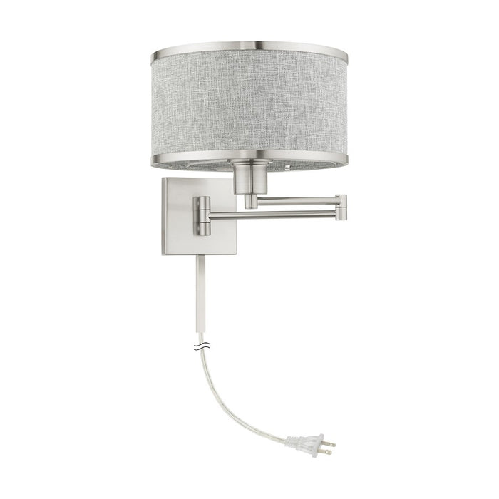 Livex Park Ridge 1 Light Swing Arm Wall Lamp, Brushed Nickel