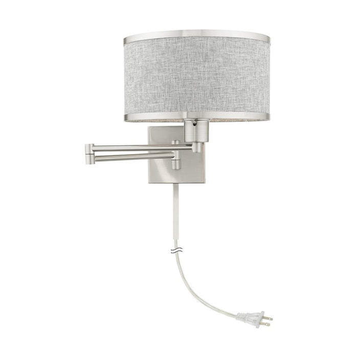 Livex Park Ridge 1 Light Swing Arm Wall Lamp, Brushed Nickel