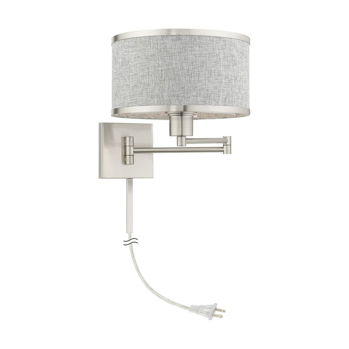 Livex Park Ridge 1 Light Swing Arm Wall Lamp, Brushed Nickel